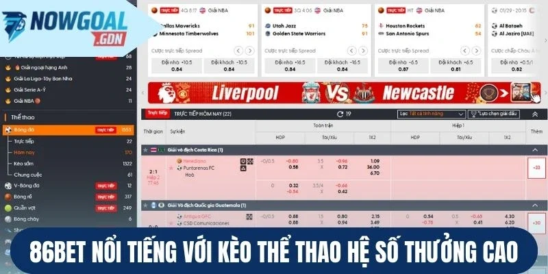 86Bet là một trong những nhà cái có tỷ lệ trả thưởng cạnh tranh nhất. Sân chơi mang đến kèo xanh chín giúp bạn hiện thực hóa giấc mơ làm giàu.
86Bet - Cược Thể Thao Hôm Nay, Nhận Ngay Thưởng Lớn
86Bet được giới đam mê cá cược thể thao đánh giá là “mỏ vàng” đích thực. Sân chơi nổi tiếng với các kèo giải trí có tỷ lệ ăn cao bất ngờ. Tuy nhiên, theo Nowgoal, ngoài là cây hái ra tiền, địa chỉ này còn có nhiều ưu điểm hấp dẫn khác mà hội viên không thể bỏ qua.
86Bet nổi tiếng với kèo thể thao hệ số thưởng cao
86Bet - Nhà cái với nhiều chuyên mục thưởng lớn
86Bet tự hào là một trong những địa chỉ ghi nhận nhiều ván cược đổi đời bậc nhất. Không ít người chơi sau khi tìm đến trang giải trí đã giành về phần thưởng gấp tới hàng chục lần số vốn bỏ ra ban đầu.
Thể thao - Nơi cập nhật hàng trăm kèo xanh chín
Thể thao trực tuyến là chuyên mục giải trí làm nên tên tuổi 86Bet. Hàng triệu người chơi Việt mỗi ngày truy cập nhà cái để trổ tài dự đoán, đặt cược cho những sự kiện tranh tài sôi động như:
Bóng đá: Nhà cái liên tục cập nhật kèo World Cup, Euro, Cup C1, ngoại hạng Anh, Laliga, Seria, Bundesliga, U23 châu Á,.... Hội viên luôn được hưởng tỷ lệ ăn hấp dẫn, sát nhất với tình hình thực tế.
Thể thao điện tử: Game thủ giờ đây có thể thỏa mãn đam mê khi vừa theo dõi trận đấu yêu thích, vừa trổ tài dự đoán. Sân chơi giới thiệu nhiều kèo esports đặc trưng như chiến công đầu, dự đoán bên phá trụ trước, tài xỉu thời gian thi đấu,...
VR Sports: 86Bet ứng dụng công nghệ thực tế ảo để tái hiện lại các trận đấu dưới dạng 3D, mang đến trải nghiệm cược mọi lúc, mọi nơi cho hội viên. Tại nhà cái, đặt cược chấp châu Á, 1x2, tài xỉu,... vào các trận tranh tài ảo, nhưng phần thưởng bạn nhận về hoàn toàn thật và cực hấp dẫn.
Casino - Chuyên nghiệp, đẳng cấp, thú vị
Bên cạnh thể thao, live casino 86Bet cũng là chuyên mục giải trí khá thành công của nhà cái. Sân chơi livestream hàng trăm bàn cược, mang đến cơ hội giải trí không giới hạn cho người tham gia. Chỉ cần một thiết bị thông minh kết nối mạng, bạn đã có trải nghiệm chuyên nghiệp như đang trực tiếp có mặt tại các sòng bạc hoa lệ nơi Las Vegas hay Macau, Hong Kong.
Ngoài đẳng cấp, chuyên nghiệp, các bàn live casino tại sân chơi còn khiến hội viên ấn tượng với nhiều ưu điểm. Dealer thân thiện sẵn sàng trò chuyện, hướng dẫn rõ ràng, tỷ lệ trả thưởng cao,... tất cả đã đủ để làm nên chuyên mục giải trí mà bất cứ hội viên nào cũng nên ghé thăm, khám phá.
Game bài - Nổ hũ - Bắn cá dễ chơi
Nhắc đến những chuyên mục mang đến thưởng lớn tại 86Bet, khó có thể bỏ qua game bài - nổ hũ - bắn cá. Điểm chung của hơn 300+ tựa game tại đây là đều có lối chơi khá đơn giản. Không ít trò còn giữ nguyên quy tắc truyền thống (Như các ván tiến lên, phỏm, liêng,...) giúp ngay cả hội viên mới cũng tự tin nhập cuộc.
Không chỉ đơn giản dễ chơi, loạt chuyên mục giải trí này khá dễ thắng. Chỉ với số vốn tối thiểu, bạn đã có thể nhận về phần thưởng thậm chí jackpot siêu giá trị.
Khuyến mãi thể thao mang tới thưởng lớn
Khuyến mãi giúp tín đồ thể thao thêm thưởng lớn
Lựa chọn 86Bet, ngoài nhận thưởng khi đặt cược chuẩn xác, hội viên còn có thể làm giàu từ những chương trình khuyến mãi. Đặc biệt, nếu là tín đồ của chuyên mục thể thao, dưới đây là những ưu đãi đặc quyền bạn không thể làm ngơ:
Tên chương trình khuyến mãi
Điều kiện dự thưởng
Phần thưởng
Hoàn trả cho người chơi cược thể thao
Có phát sinh vé cược thể thao hợp lệ trong ngày
Hoàn 1.2% tổng cược không giới hạn
Thưởng nạp lần đầu
Hội viên lần đầu nạp tiền để tham gia cược thể thao tại 86Bet
Nhận 150% giá trị giao dịch, tối đa lên đến 20 triệu
Thưởng cho tín đồ bóng đá nạp lần 2
Người chơi nạp tiền từ 100K vào tài khoản lần 2
Nhận 70% giá trị giao dịch, tối đa 5 triệuCập nhật tỷ lệ kèo châu Á, 1x2, tỷ số,... tại sân chơi
Loạt kèo hấp dẫn và tỷ lệ trả thưởng cao tại sân chơi
Tỷ lệ kèo tại 86Bet chưa bao giờ khiến người chơi thất vọng. Dù lựa chọn chấp châu Á truyền thống hay dự đoán chính xác tỷ số trực tiếp, bạn vẫn luôn được hưởng hệ số odds siêu hấp dẫn:
Kèo châu Á giúp cuộc chơi cân bằng hơn khi đội trên chấp đối thủ một số bàn thắng nhất định. Tại nhà cái, trang cá cược cực chú trọng bước xác định hệ số, đảm bảo mức chấp thể hiện chính xác sự chênh lệch giữa các bên.
Kèo châu Âu: Đây là loại kèo đơn giản nhất khi bạn chỉ cần dự đoán đội chủ sân thắng thua hay hòa. 86Bet tự hào là địa chỉ cung cấp mức thưởng cho đội hòa và cửa yếu hơn cạnh tranh.
Tỷ số chính xác: Đây là loại kèo có tỷ lệ trả thưởng cao nhất tại 86Bet. Nếu may mắn mỉm cười,bạn có thể giành về lợi nhuận không tưởng.
Kèo phụ khác như phạt góc, tài xỉu góc, cầu thủ ghi bàn: Những kiểu cược này yêu cầu người tham gia dự đoán diễn biến trận tranh tài thay vì kết quả chung cuộc. Bạn có thể cân nhắc xuống tiền thêm cho các cửa trên để nhận thêm thưởng lớn.
Bạn đang tìm kiếm sân chơi xanh chín, mang đến thưởng lớn? Theo đánh giá của Nowgoal, 86Bet tự tin có thể đáp ứng tốt yêu cầu này. Kèo thể thao với tỷ lệ xanh chín của trang giải trí hứa hẹn giúp mọi tín đồ bóng đá hiện thực hóa giấc mơ làm giàu.